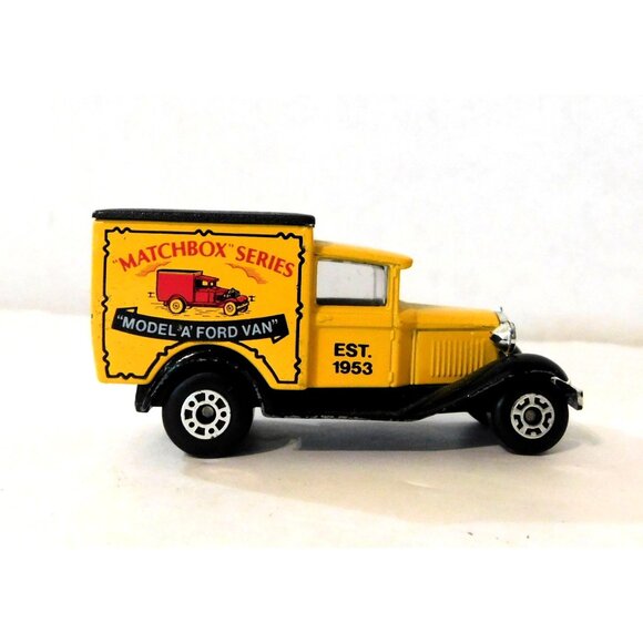 Matchbox Series Model A Ford Van Yellow Black Vintage 1979 Collectible Toy - Picture 1 of 7